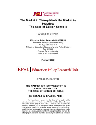 The Market in Theory Meets the Market in Practice: The Case of Edison Schools thumbnail