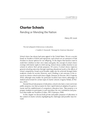 Charter Schools: Rending or Mending the Nation thumbnail