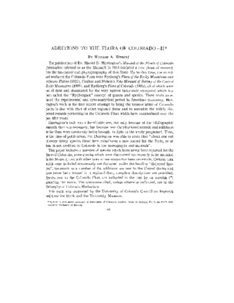 Additions to the flora of Colorado - II thumbnail
