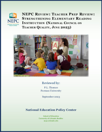 NEPC Review: Teacher Prep Review: Strengthening Elementary Reading Instruction (National Council on Teacher Quality (NCTQ), June 2023) thumbnail