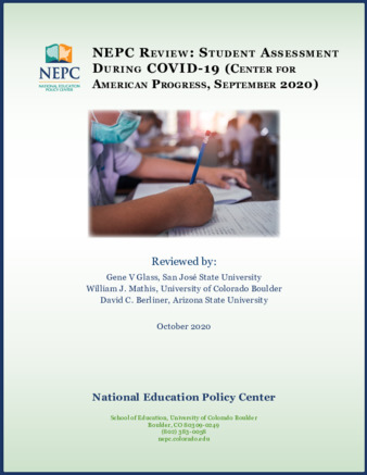 NEPC Review: Student Assessment During COVID-19 (Center for American Progress, September 2020) thumbnail