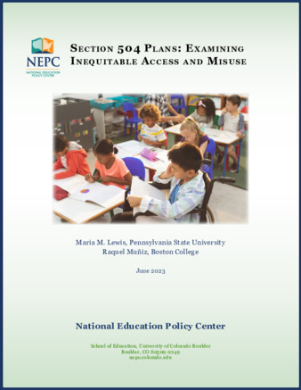 Section 504 Plans: Examining Inequitable Access and Misuse thumbnail