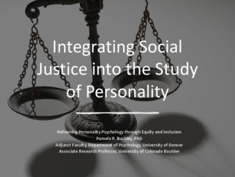 Integrating Social Justice into the Study of Personality thumbnail
