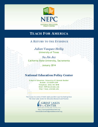Teach for America: A Return to the Evidence thumbnail