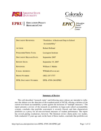 NEPC Review: Portfolios: A Backward Step in School Accountability thumbnail