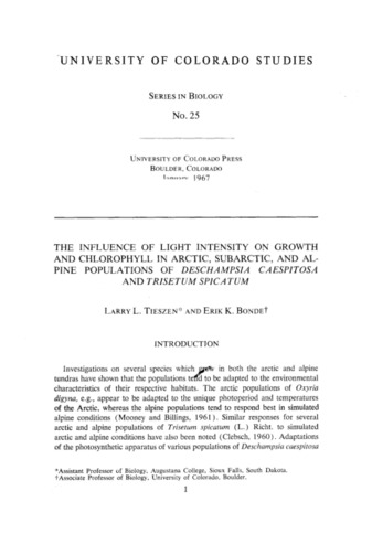 The influence of light intensity on growth and chlorophyll in arctic, subarctic, and alpine populations of Deschampsia caespitosa and Trisetum spicatum thumbnail